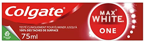 COLGATE - Denttifrice blancheur 1 teinte Max White One 75ML - Élimine jusqu'à 100% des taches de surface