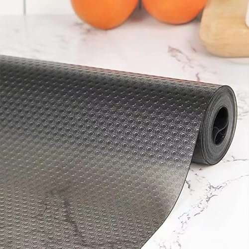 RUIYWEN Alfombrilla Antideslizante para Cajones, Esteras de Estante para Gabinetes de Cocina, Armario, Frigorífico, Zapatero, Estantería (30x500cm, Negro)