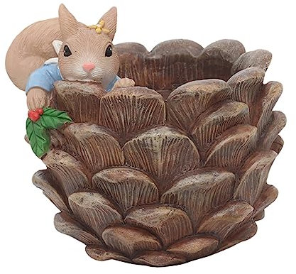 BESPORTBLE Eichhörnchen Sukkulenten Blumentopf Mini-harztiere Pflanzgefäß Für Zimmerpflanzen Ringschale Desktop-pflanzenständer Eichhörnchen-blumentopf Mini-pflanzenständer Bonsai Ländlich