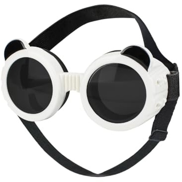 Hundebrille, Anti-UV Sonnenbrille für Hunde, Winddicht Beschlagfrei Welpenbrille Haustierbrille mit Verstellbaren Trägern für Kleine und Mittlere Hunde