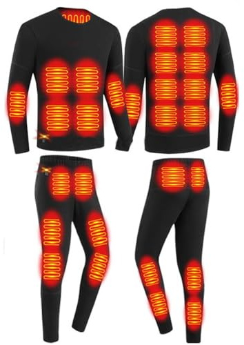 Femxizor Combinaison Chauffante pour Moto, 28 Zones De Chauffage, 3 Vitesses De Température, sous-vêtements Intelligents pour Hommes pour Le Travail Quotidien,L,Man