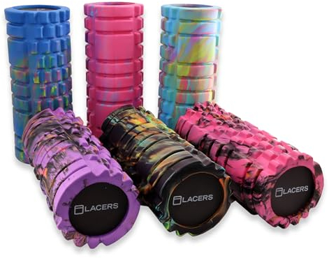 Lacers Petrolline Fazien Rolline - Rullo elastico in schiuma premium per ginnastica e massaggi - disponibile in 6 colori - ideale per yoga, pilates e fitness efficace rilassamento (viola)