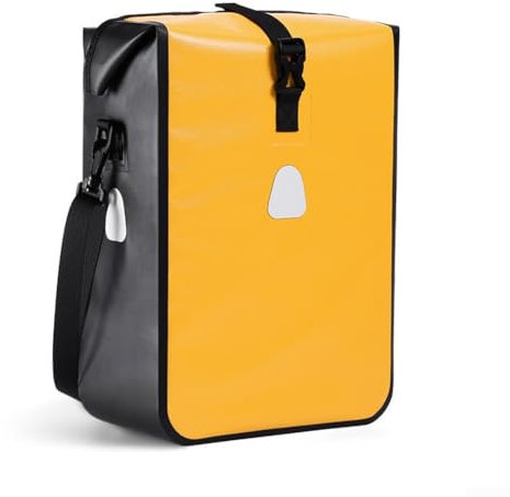 Sac de rangement arrière de vélo de 15 L, sac de rangement pour coffre de vélo, sac à bandoulière étanche pour vélo, portable de grande capacité (jaune)
