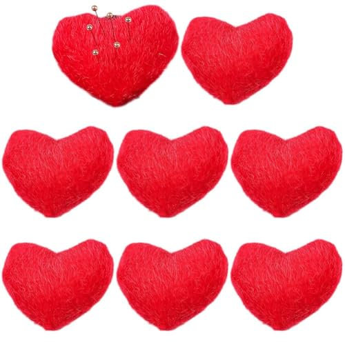 AMOYER 8 Stück Herz-nadelkissen, Handgelenk-nadelkissen, Herz-nähnadelhalter, Herz-nadelkissen, DIY-handwerkswerkzeug Für Handarbeiten