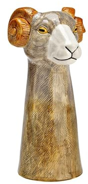 Vase aus Keramik Tierform Tierkopf Widder 30 cm hoch Blumenvase Büste Kopf