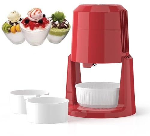 Máquina Portátil para Raspar Hielo, Máquina Multifuncional para Batidos, Máquina para Raspar Hielo Casero, Máquina para Hacer Helado De Frutas. Crema, Bebidas Frías, Postres,Red