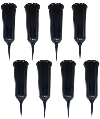 Lotvic Lot de 8 vases funéraires avec pique, supports de fleurs funéraires