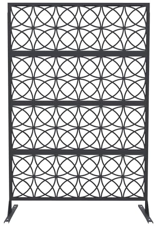 Decorative Fences for Outdoor Gardens – Ornamental Metal Garden Fence Panels, Rust-Resistant Scroll Design Border for Yard, Pool, Flower Beds, Easy Installation (70.9 in H x 46 in, Black),Coin Motifs