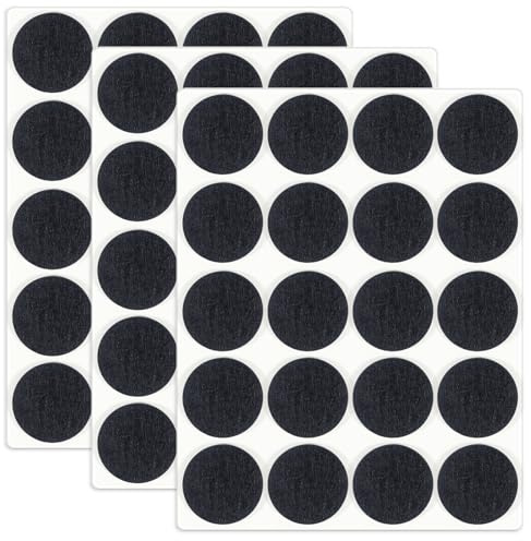 HNR 25mm Felt Furniture Pads for Hardwood Floors - 60 Pcs 3mm Thick Self Adhesive Chair Leg Felt Pads, Floor Protector Pads for Furniture Feet (Black)
