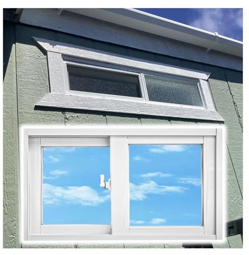 Generico Finestre scorrevoli Orizzontali per seminterrato, finestre di Ventilazione di Ricambio per Garage/capanno/casetta, Bianche, Montaggio a Filo, 27x24 36x24 30x15 30x22 Pollici, zanzariera bian