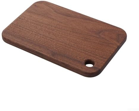Walnut Wooden Camping Chopping Board Lightweight Picnic Food Cutting Board Small Travel BBQ Prep Board with Hanging Hole Smooth For Edge for Outdoor Kitchen(L（18 * 12 * 1cm）)