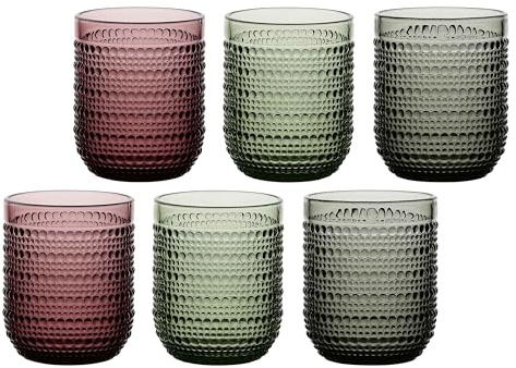 THUN - Set 6 bicchieri con pallini - vetro - Collezione Tavola - Ø 8 cm - 19,5 cm h