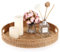 Sumnacon Round Rattan Woven Serving Tray with Handle for Coffee, Beverage, Breakfast, Tea, Candles