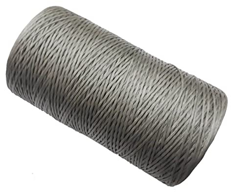 10 m wax ribbon, 1 mm, saddle thread, leather threads, sewing thread, braided, 100% polyester, wax thread, trout threads, sewing, hand sewing thread, craft (grey)