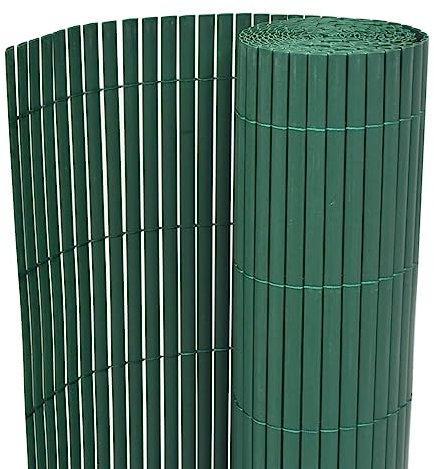 NITCA Recinzione da Giardino a Doppio Lato,Canniccio Recinzione recinto Balcone frangivento,in PVC, 90 x 300 cm Verde