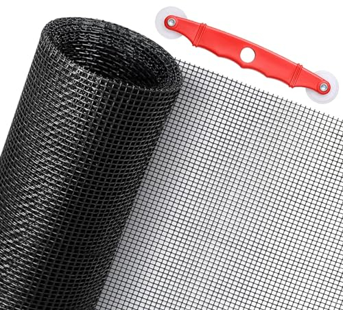 VBNZBK Fiberglas Fliegengitter 130 x 250 cm, Insektenschutzgitter aus Polyester Fliegennetz Fliegengitter Kratzfest, Insektenschutz Tür Netz für Balkontür Wohnzimmer Terrassentür (Schwarz)
