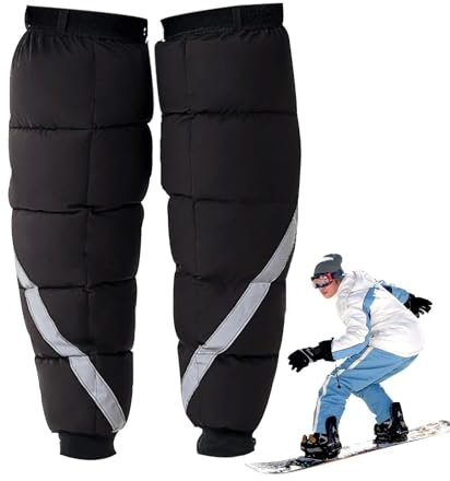 Radsport-Beinwärmer | Lange elastische Beinwärmer für den Außenbereich, Motorrad-Beinschützer, Winter-Thermo-Knieschoner mit reflektierenden Streifen für Eislaufen im Freien