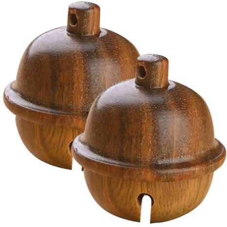 2St Hölzerne Glocken Schlüsselanhänger süß Nest Perlenanhänger Schlittenglocken geldgeschenke Weihnachten weihnachsgeschenk Holzglocke selber Machen Aroma-Accessoire Sandelholz Generisch