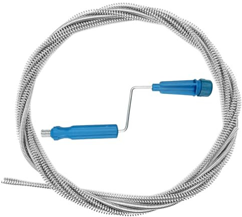 Fervalyna Sonda Sturatubi, Molla Sturatubi Vasca, Stura Tubi di Scarico Manuale, Spirale Puliscitubi a Doppia Testa, Pulire le Tubature Cleaning Claw Sonda per Sturare Tubi di Scarico (5 m, Ø 5 mm)