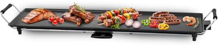 Plancha XXL Dolce Casa DC-PLA-90-CM Antiadhésive - Thermostat Ajustable, 1800W Poignée Rembourrée, pour 8 Personnes, 90 x 23CM