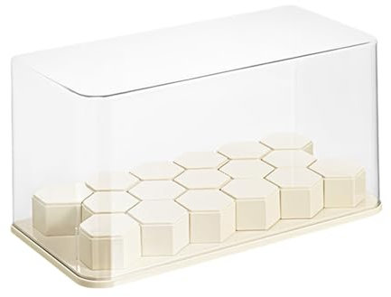 Vitrine Figuren Display (M:32x18.5x23cm / L:39.5x20x21cm) - Abtrennbarer W체rfelst채nder & Staubschutz - Klare Sammlerschaukasten F체r B체cherregal, Schrank & Pl체sch