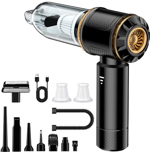 Aurvite Handstaubsauger Akku 4-in-1, 25000PA Auto Staubsauger Stark, 3-Gang Handstaubsauger kabellos mit Bürstenloser Motor, 220000 U/min Autostaubsauger für Auto, Sofa, PC, Büro & Tierhaar Reinigung