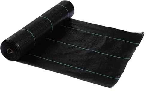 MWAHJU Couverture à Membrane Noire, 2 pièces, Tissu Anti-Mauvaises Herbes for Jardin, pelouse, Maison, Jardinage, résistant l'herbe, géotextile épais pour Aménagement Paysager(1mx2m)