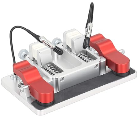 lyrlody Helping Hands Lödstation, 6061 Aluminium PCB Lödverktyg med Keramisk Dubbelklämma, 12 Mm öppning, 500F Värmebeständighet för LED Strip Wire Elektronisk Reparation
