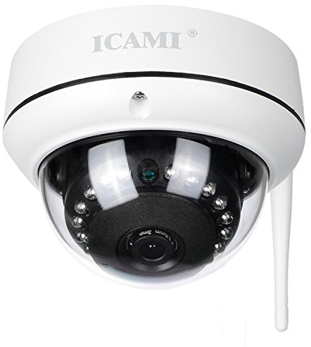 ICAMI HD Security Camera WiFi Dome IP Camera Wireless Home Surveuillance System Audio with Motion Detect (720P)