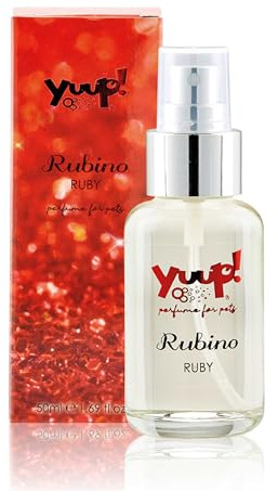 YUUP! - Fragranza RUBINO a lunga durata per cani e gatti, 50 ml, profumo per cane e gatto con note di Vaniglia, Melone d'Acqua, Mandorla Dolce e Cocco