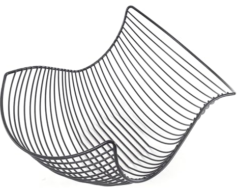 DESIGN DELIGHTS OBSTKORB Salomon | 37x27x15cm (LxBxH), Metall schwarz matt | geschwungene Obstschale, Brotkorb, Brötchenkorb