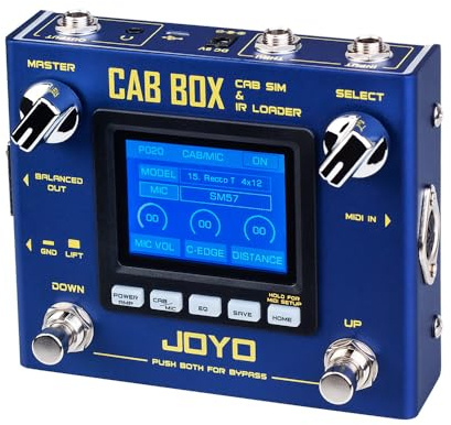JOYO IR Loader & Cab Simulator Guitar Pedal, 20 Cabs/11 Mics/4 Power Amp Models, 128 Presets & MIDI Control, XLR/DI Output, Bypass (Cab-Box R-08)