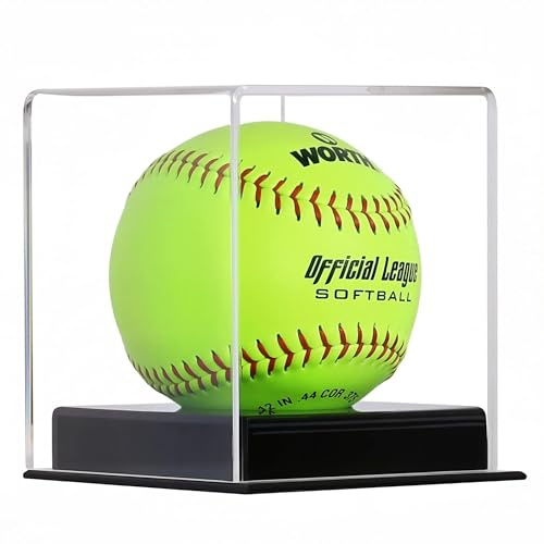 Pro UV Display Case Halter Ständer für Softball, Baseball, Tennisball, Lacrosse Ball, Bocceball, (schwarzer Kunststoffständer)
