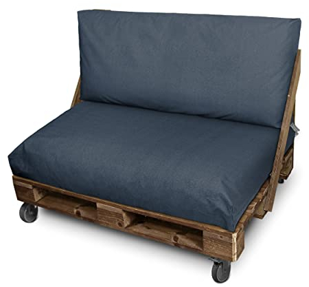 Happers Palettenkissen aus wasserdichtem Naylim für den Außenbereich 120x80 + 120x45 Petrol