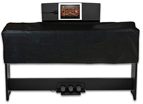 STTC LDIW Copertura per Pianoforte Digitale 88 Tasti Tastiera, Anti Polvere Cover di Tastiera Pianoforte elettronic Protezione in Pelle PU con Leggio Apertura,Nero