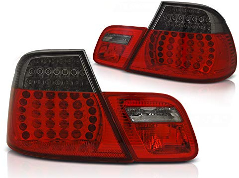 Feux arrière LED compatibles avec BMW Série 3 E46 2003 2004 2005 2006 Coupé GV-718 1 paire de feux arrière côté conducteur et passager Rouge fumé