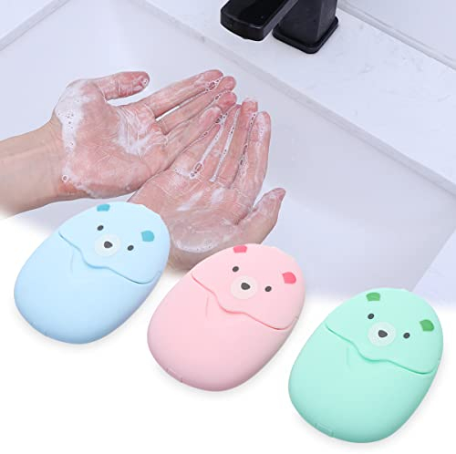 Jxuzh - 3 confezioni per fogli di sapone usa e getta, da viaggio, scatole di plasticaPer viaggi, escursionismo, campeggio, attività all'aria aperta, disponibili in 3 colori.