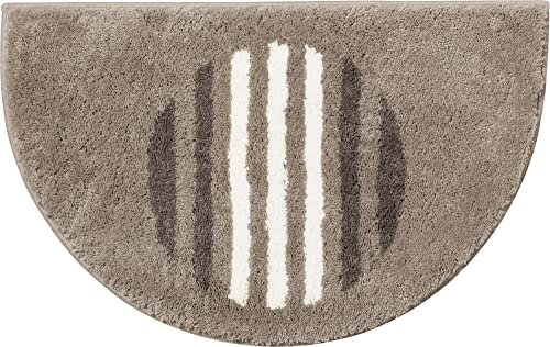 Erwin Müller Duschvorlage, Duschmatte, Duschvorleger Streifen Matala- rutschhemmend, angenehmer Hochflor, für Fußbodenheizung geeignet - Taupe Größe 50x80 cm