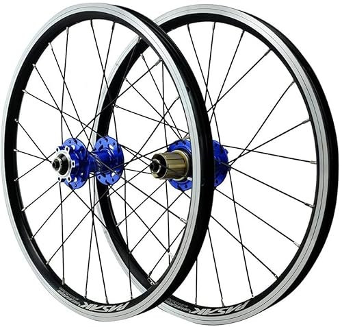 SJHFG Wheelset 20 Zoll doppelwandige Aluminiumlegierungsräder, Mountainbike V/Scheibe Bremse/Felgenbremse 24 Löcher Bicycle-Radsatz 08.09.10.11/12 Geschwindigkeit Road Wheel
