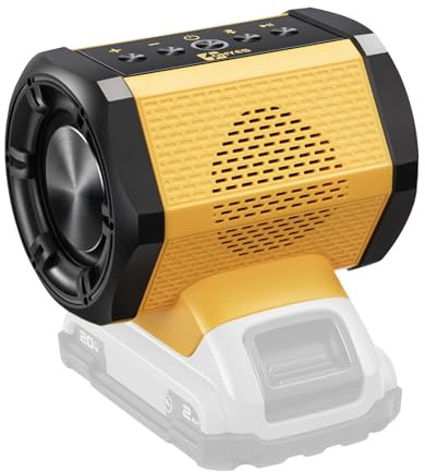 Haut-parleur Bluetooth compatible avec DeWALT 20 V max avec batterie Flexvolt 20-60 V pour chantier et fêtes (batterie non incluse)