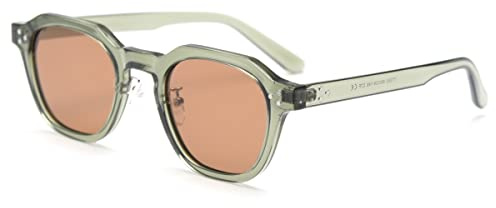 kachawoo Polarisierte Sonnenbrille Frauen TR90 Rahmen Sonnenbrille Polygon Männer Retro Gläser
