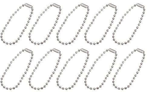 sourcing map 48Stk Kugel Perlenketten 4.72 Zugkette Verlängerung mit Passend Steckverbinder für Schlüssel Ketten Anhänger Handwerk Projekte Schmuck Herstellung Silber