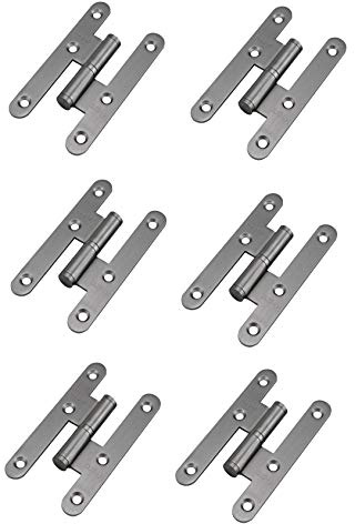 AZERODESIGN- Bisagras para Puertas-Bisagras Puertas Madera- Pack de 6-Material Acero sin Remates-medidas100 x 57mm-Cantos Redondos-Distintos Acabados (DERECHA, NIQUEL MATE)