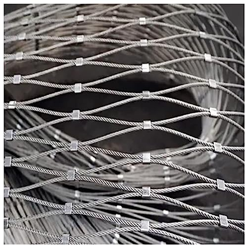 BESNUT Edelstahl-Drahtseilnetz, Zoo-Netz, stoßfest, Schutz, Grenzzaun, Netzloch, 15 cm, for Tierkäfig-Fenster, Terrasse, Gartennetze (Color : 15cm/2mm, Size : 2x2m)