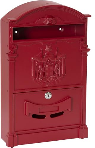 CASSETTA POSTALE PER POSTA ARTISTICA ALLUMINIO ESTERNO ROSSA ROSSO VULCANIA