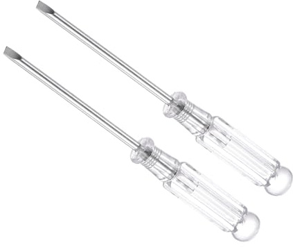 CoCud Mini-Schlitzschraubendreher, Größe 3,0 mm, Länge 92 mm, Kohlenstoffstahl, kleine Flachkopf-Schraubendreher mit rutschfestem Griff, 2 Stück