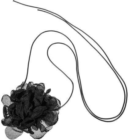 CALLARON Schwarze Vintage Choker Halskette mit Blumenbindegürtel Stilvoller Blumenkette für Damen aus Stoff Elegantes Accessoire für Partys und Täglichen Gebrauch