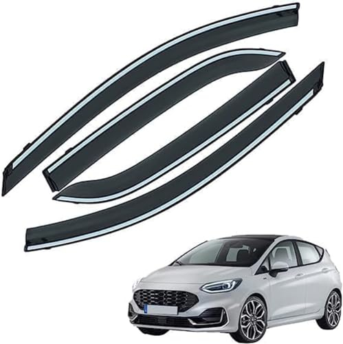 YoQIK 4 Stück Auto Fenster Windabweiser für Ford Fiesta 2019 2020 2021 2022,Dach Seitenfenster Winddeflektoren Windabweisern Abweiser Visier Regenabweiser Regenschutz Zubehör