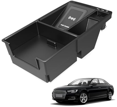 ASHOIH Nuovo Caricabatterie Wireless per Auto,per Audi A4L/A5/RS5(2017-2024) S4/S5/RS4/A4(2016-2024),Tappetino Di Ricarica Wireless Veloce per Telefono Da 15W