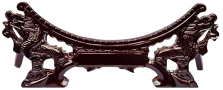 iplusmile Display Ständer Buchständer Tellerständer Aus Holz Dekorativer Tellerständer Vintage-drachenkopf-schnitzstaffeleien Chinesischer Stil Tellerhalter Für Platten Geschirr Display Dunkelroter